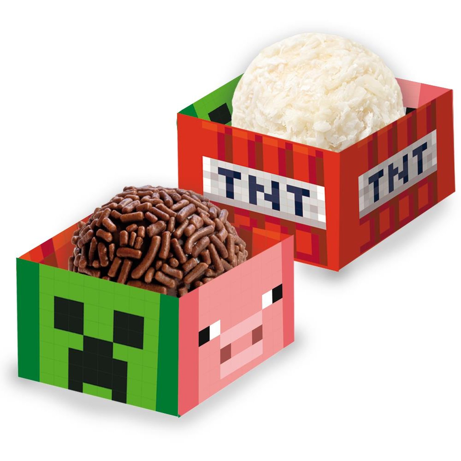 Porta Forminha Minecraft - Embalagem com 40 unidades.