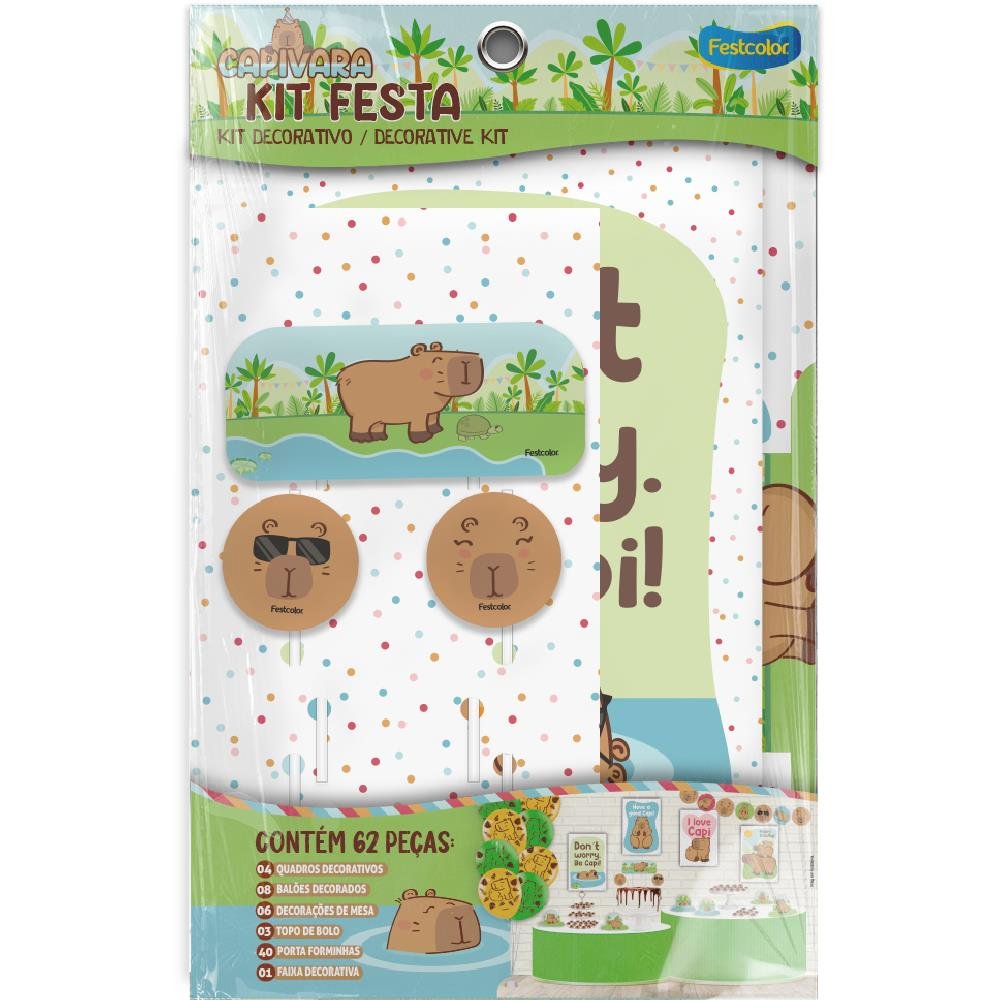Kit Festa Capivara - Embalagem com 1 unidade.