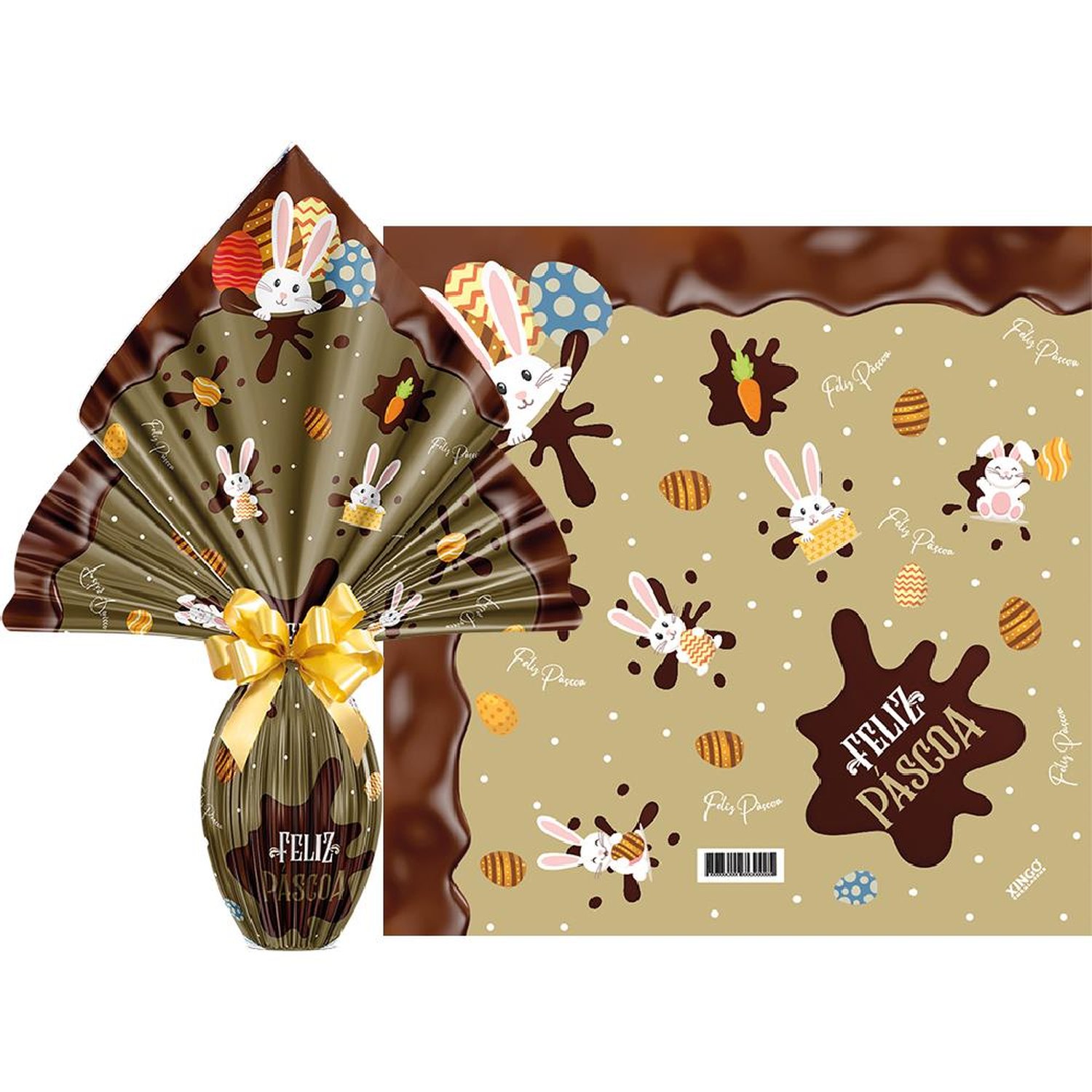 Saco Poli Pratic 39X39Cm Chocolatier Ouro - Embalagem com 25 unidades.