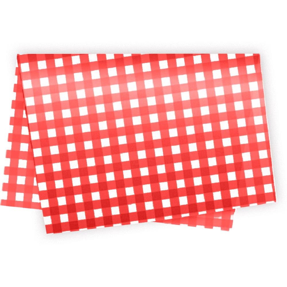 Papel De Seda Decorada 50X70Cm Xadrez Vermelho - Embalagem com 50 unidades.