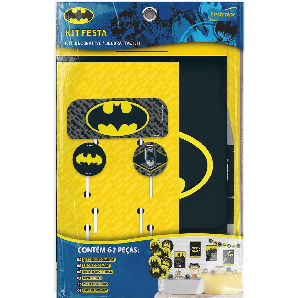 Kit Festa Batman Geek - Embalagem com 1 unidade.