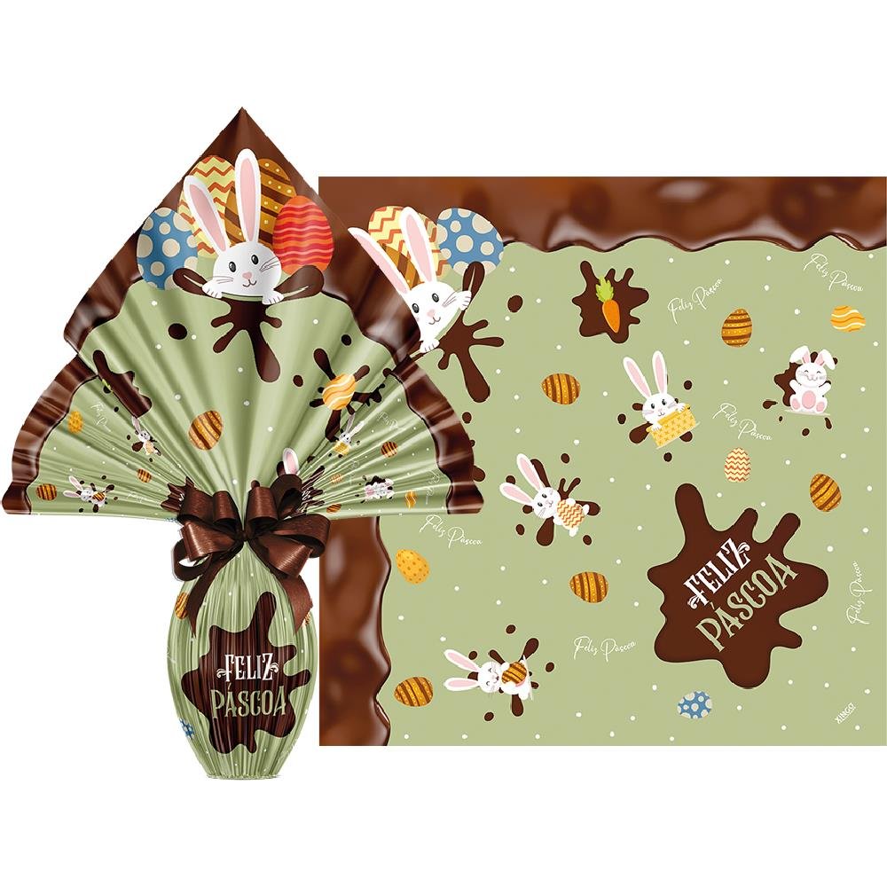 Saco Poli Pratic 34X34Cm Chocolatier Pistache - Embalagem com 25 unidades.