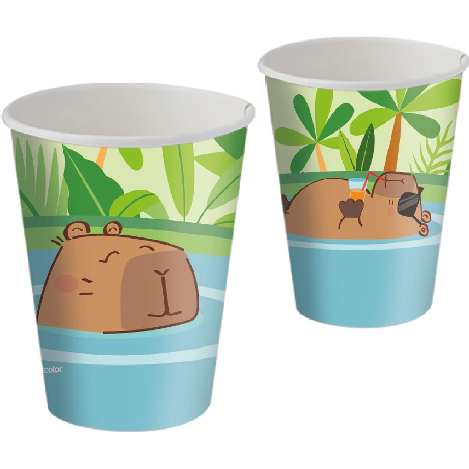 Copo Papel 200Ml Capivara - Embalagem com 8 unidades.