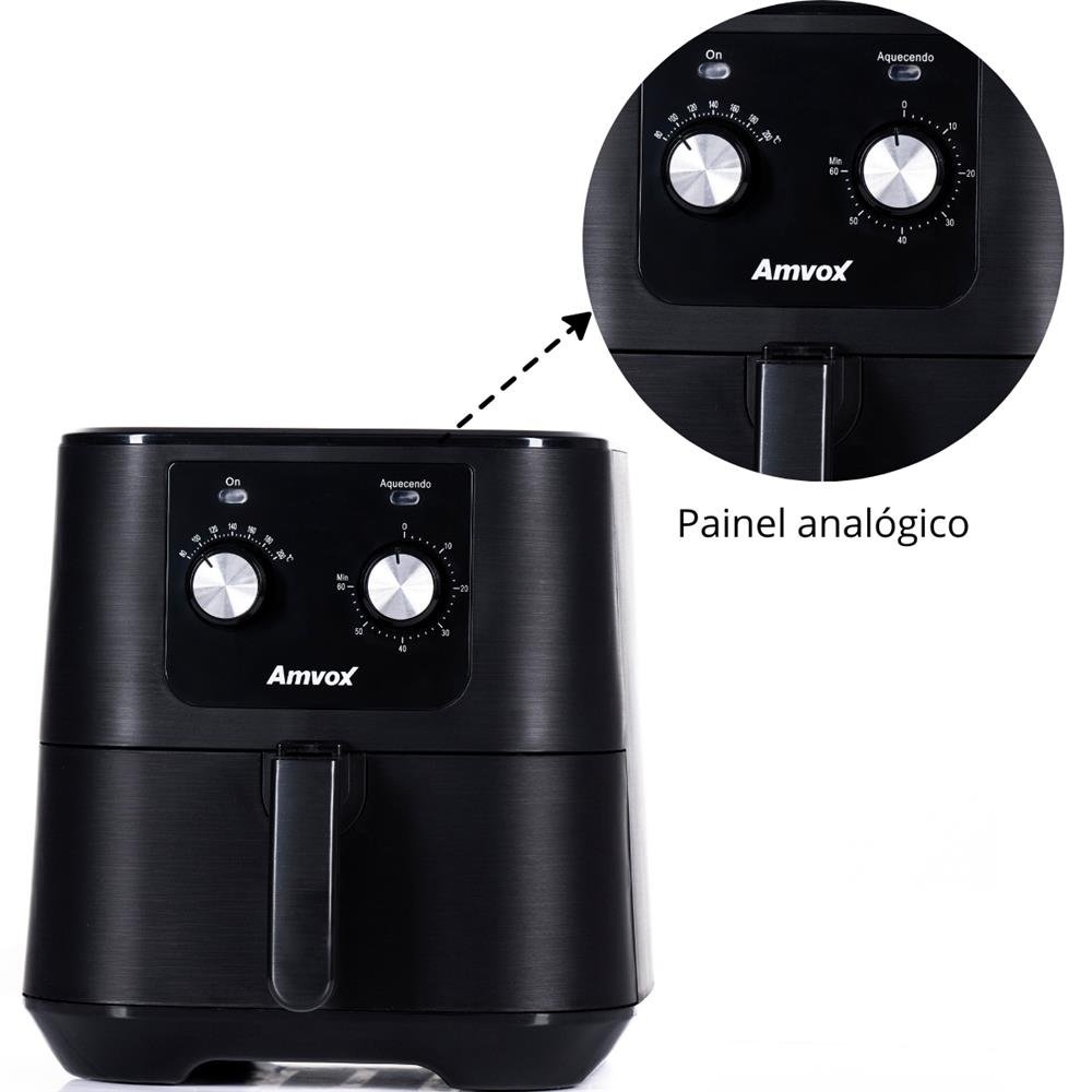Fritadeira Elétrica Air Fryer 7l Arf1255 M Black Amvox 110v