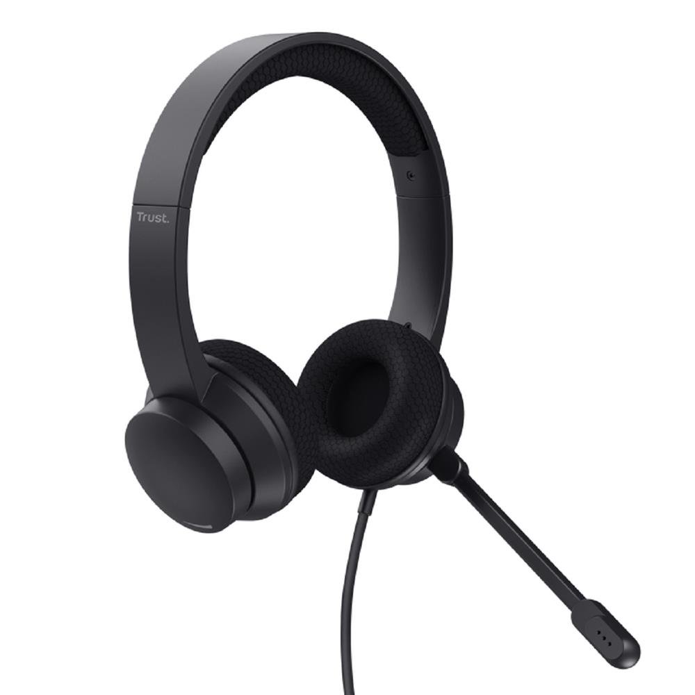Headset Trust Ayda ENC, Com Fio, Microfone, USB-A, USB-C, ABS, Couro sintetico, Preto