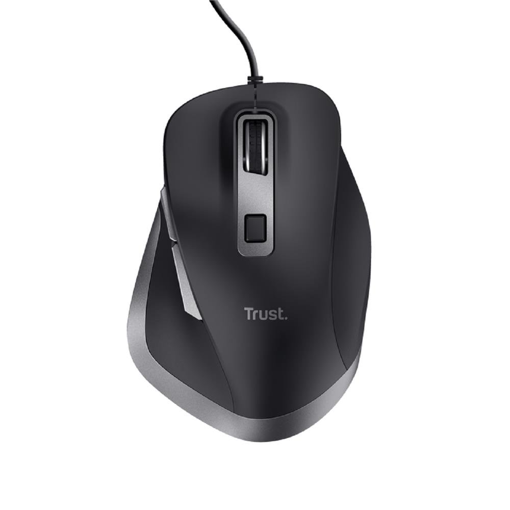 Mouse Com Fio Trust Fyda, Usb 2.0, 6 Botões, Ergonômico, Preto