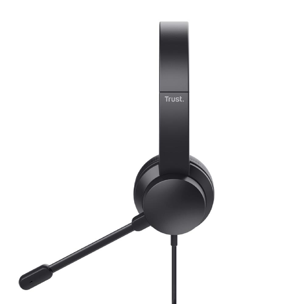 Headset Trust Ayda USB, Com Fio, Microfone, ABS, Couro Sintetico, Preto