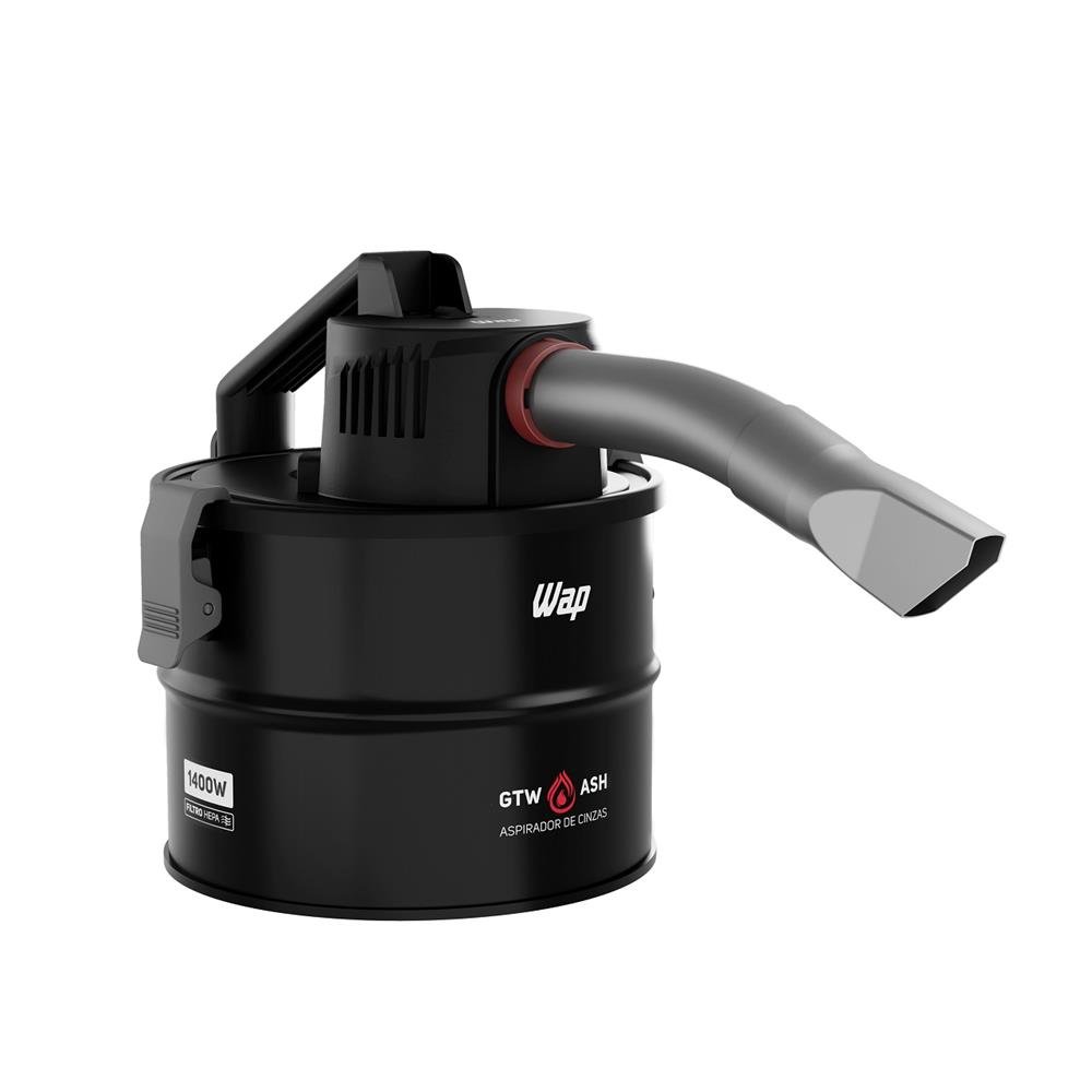 Aspirador de Cinzas WAP GTW ASH, Potência 1400W, 220V, 4L, Filtro HEPA, Sugador de Po, Preto