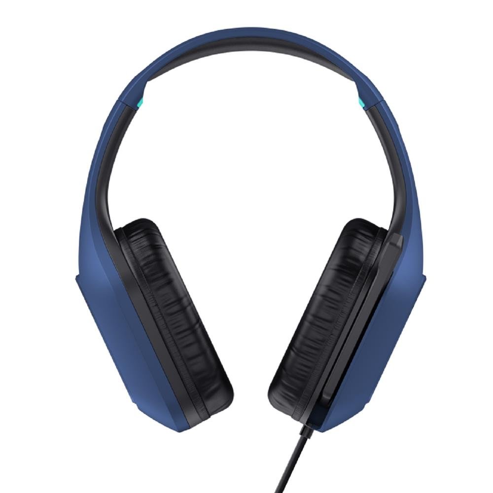 Headset Gamer Trust GXT 415B Zirox, Com Fio, Microfone, ABS, Couro Sintetico, Azul