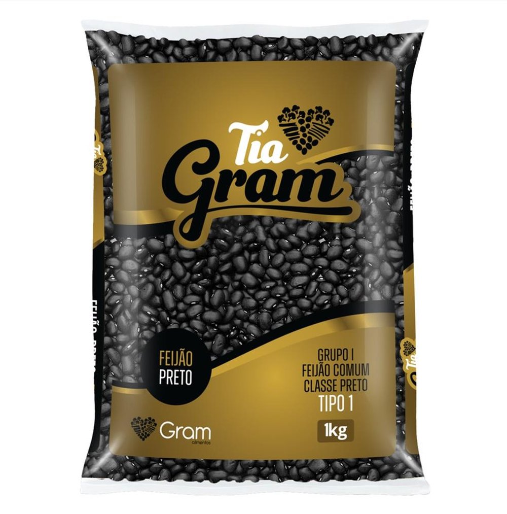 Feijão Preto Tia Gram Tipo 1 - 1kg - Gram Alimentos