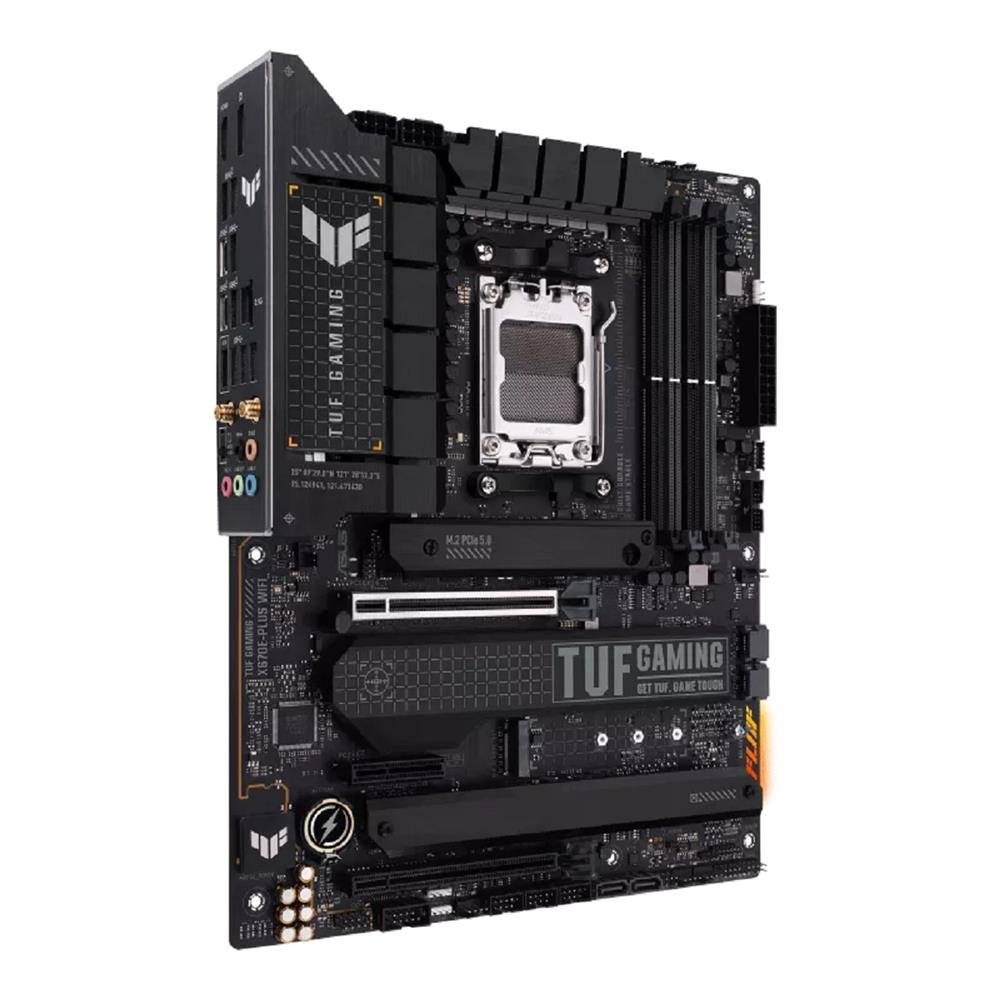 Placa Mãe ASUS TUF Gaming X670E-PLUS Wi-fi, AMD X670, AM5, DDR5, Displayport, HDMI, Bluetooth, PCIe, RGB, Preto