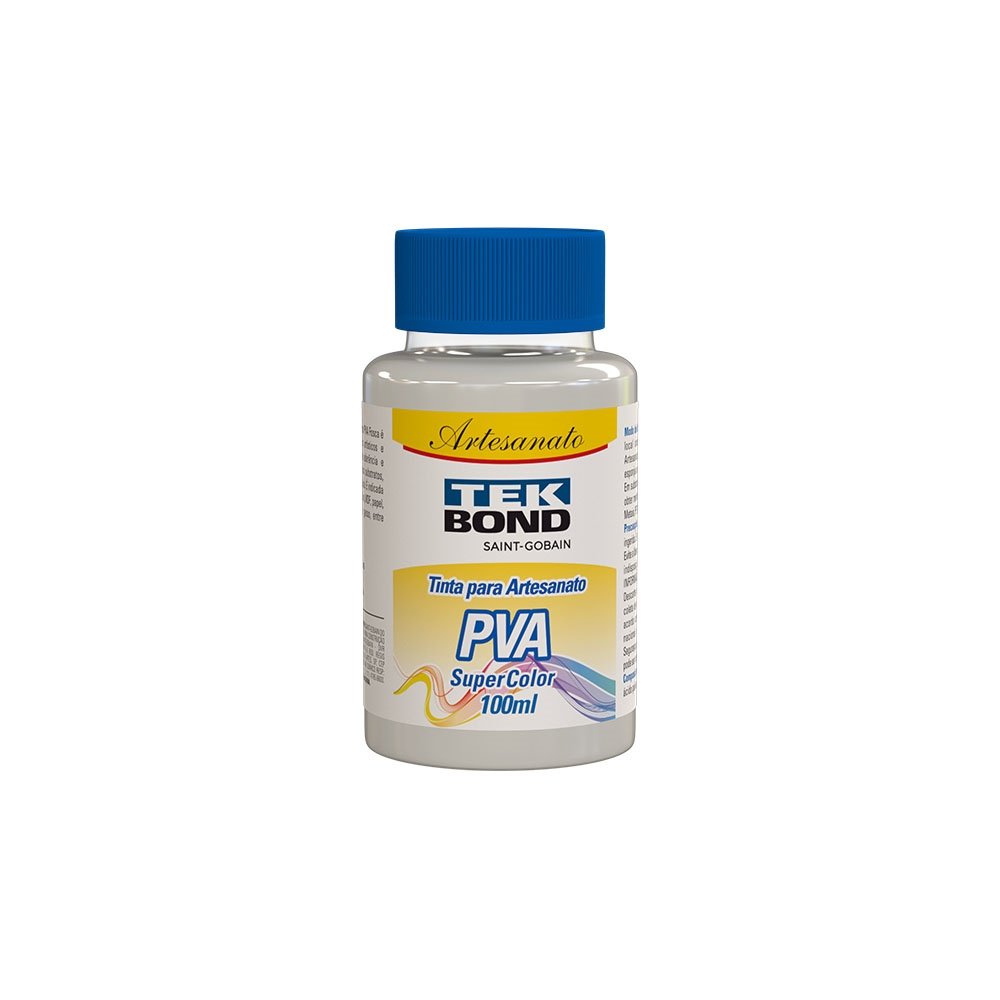 Tinta PVA para Artesanato Tekbond Super Color Branco 100ml - Embalagem com 6 Unidades