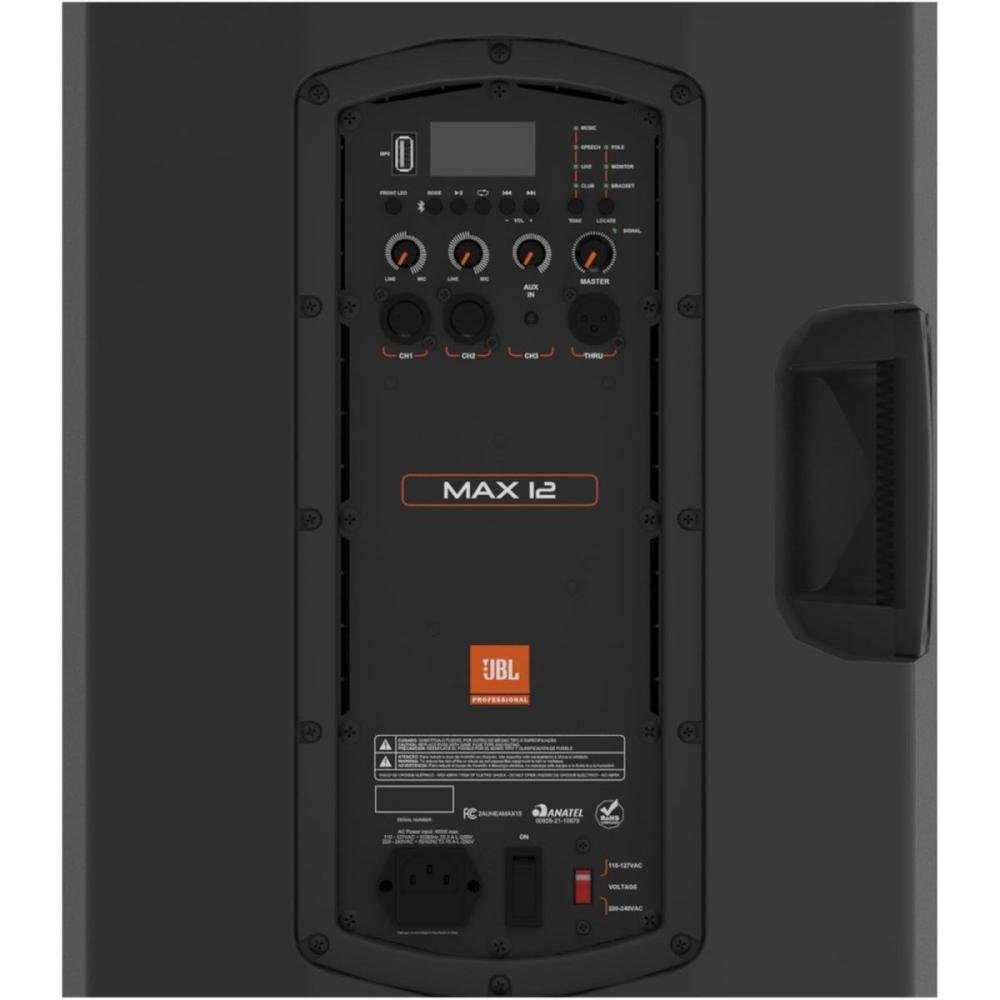 Caixa de Som Ativa JBL Max 12 Bluetooth Preto Un.Venda: PC/1