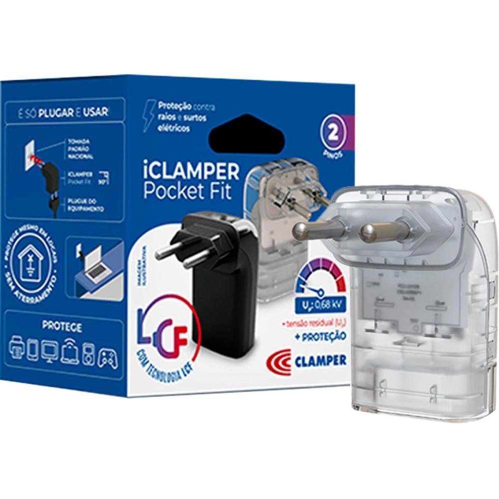Protetor Contra Surtos DPS 2P 10A Pocket Fit Clamper Transparente