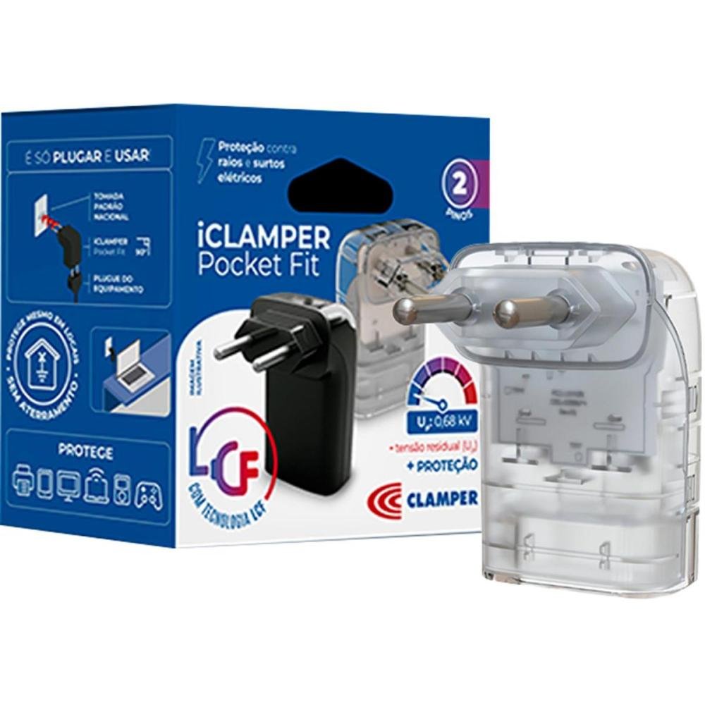 Protetor Contra Surtos DPS 2P 20A Pocket Fit Clamper Transparente Un.Venda: PC/1