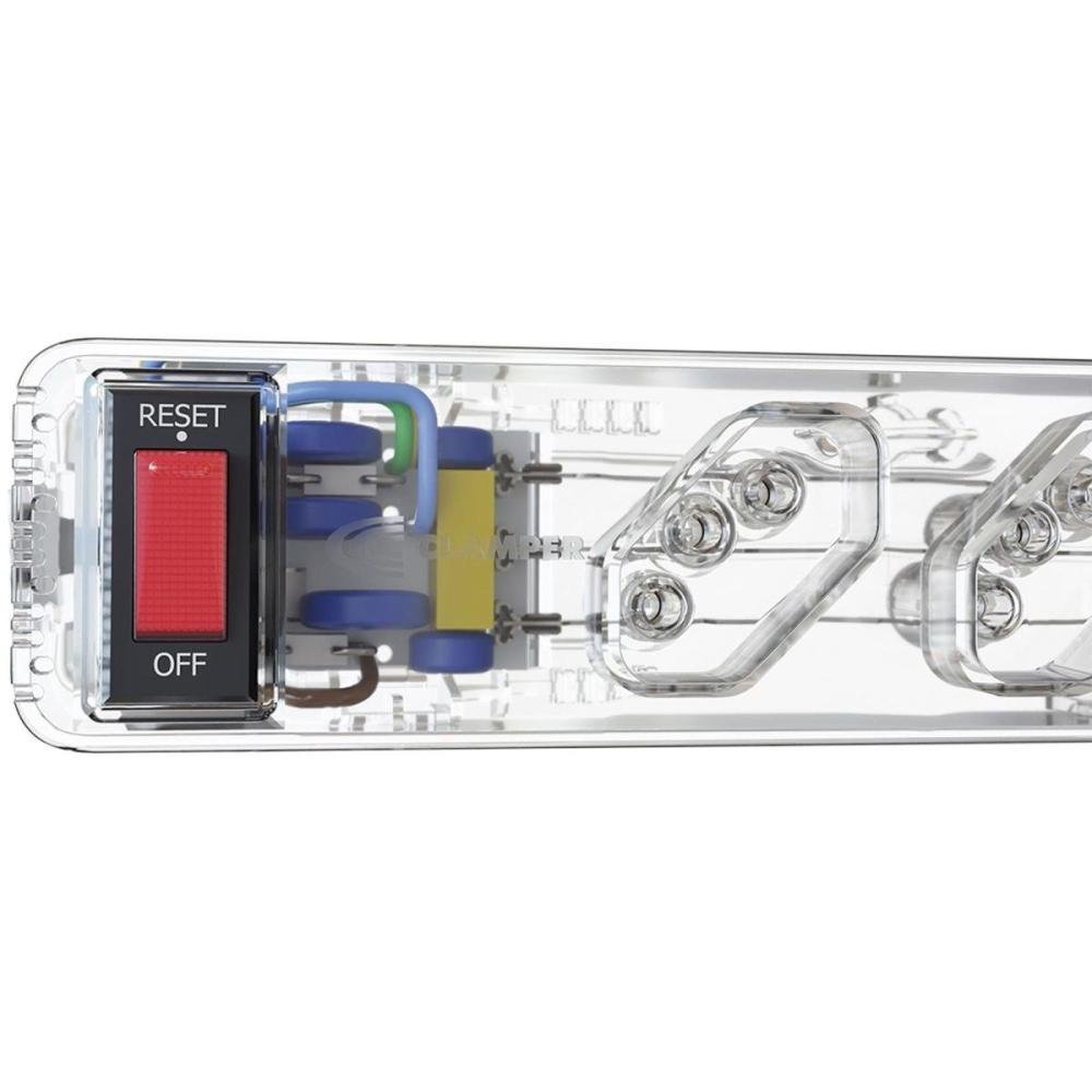 Filtro de Linha Com Proteção DPS 3P Energia 5 Clamper Transparente Un.Venda: PC/1
