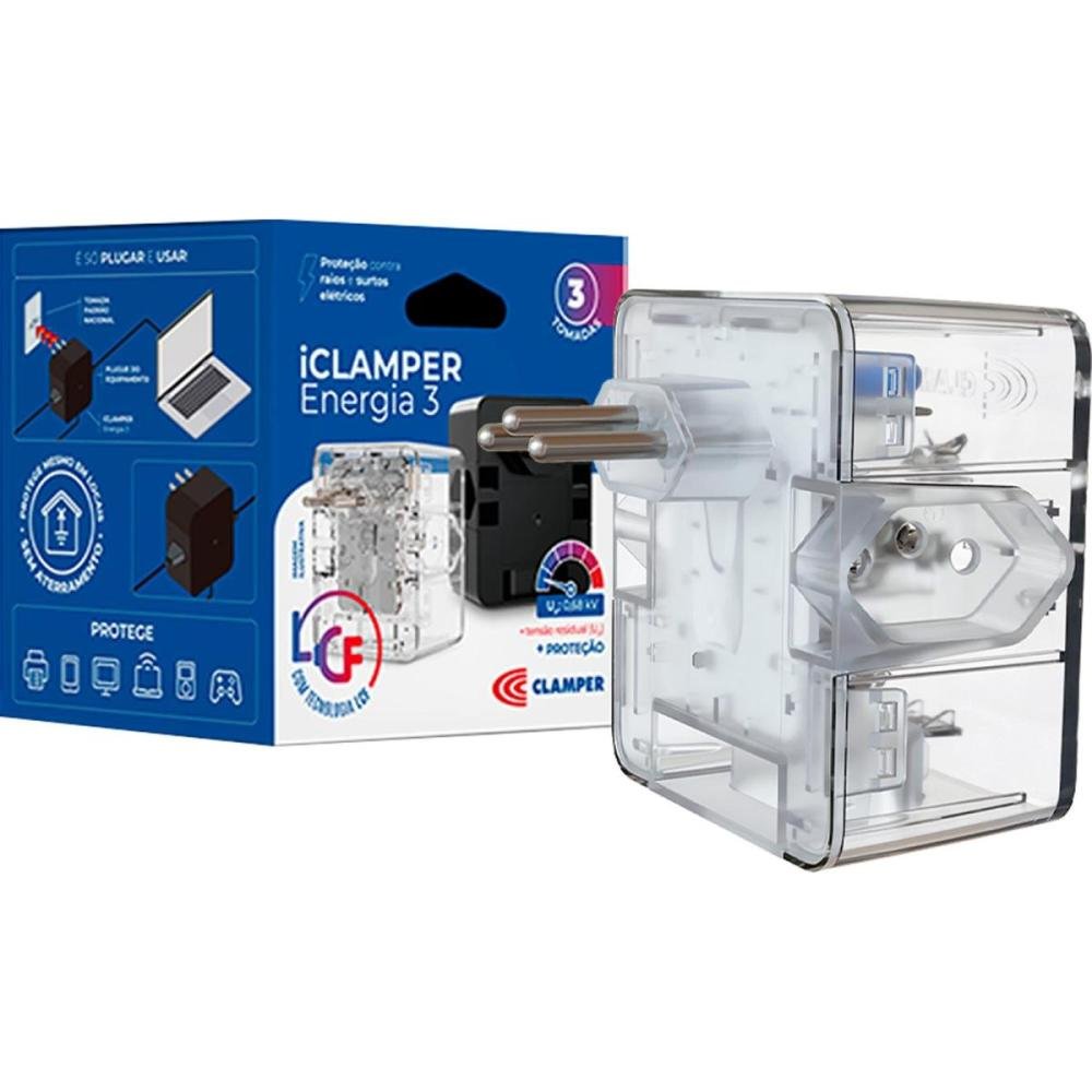 Filtro Contra Surtos DPS 3P Energia 3 Clamper Transparente