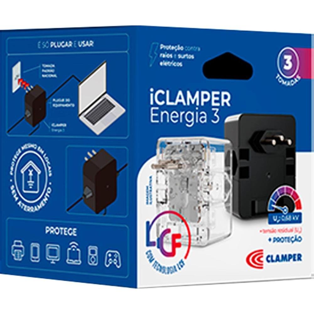 Filtro Contra Surtos DPS 3P Energia 3 Clamper Transparente