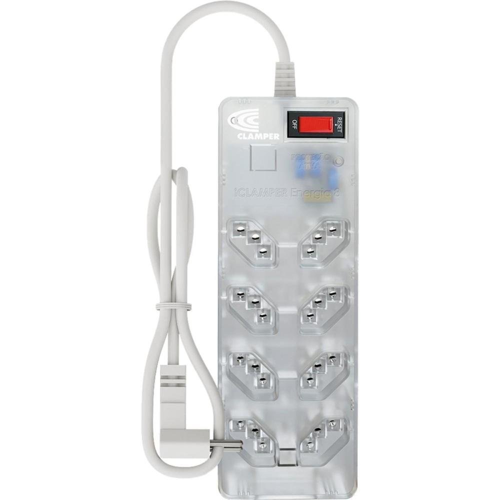 Filtro de Linha Com Proteção DPS 3P Energia 8 Clamper Transparente Un.Venda: PC/1