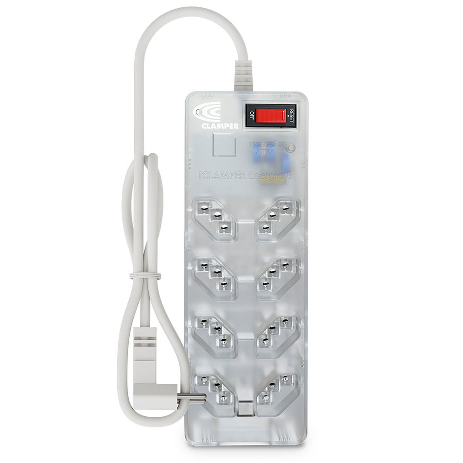 Filtro De Linha Com Proteção Dps 3P Energia 8 Clamper Transparente Un.Venda: Pc/1