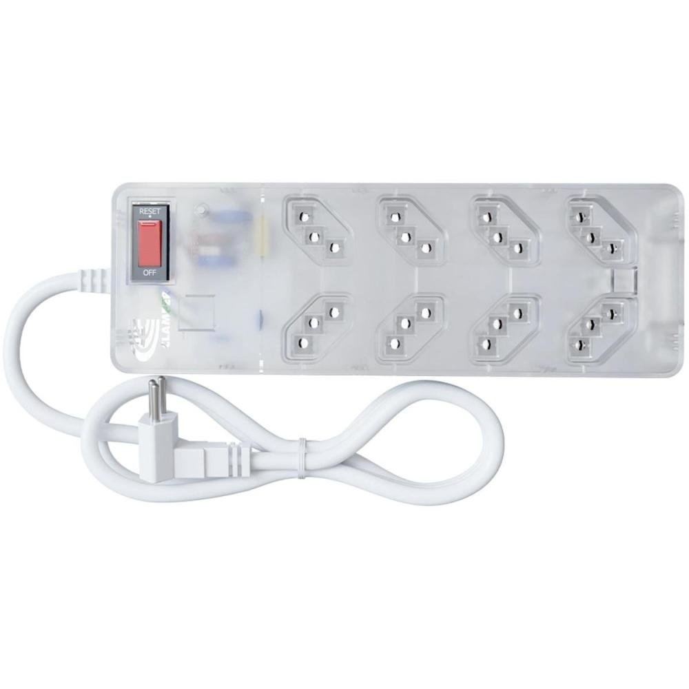 Filtro de Linha Com Proteção DPS 3P Energia 8 Clamper Transparente Un.Venda: PC/1