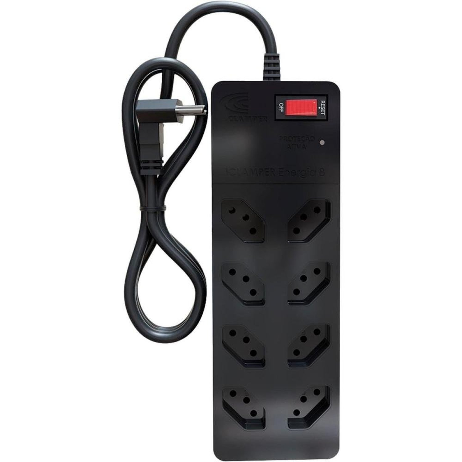 Filtro de Linha Com Proteção DPS 3P Energia 8 Clamper Preto Un.Venda: PC/1