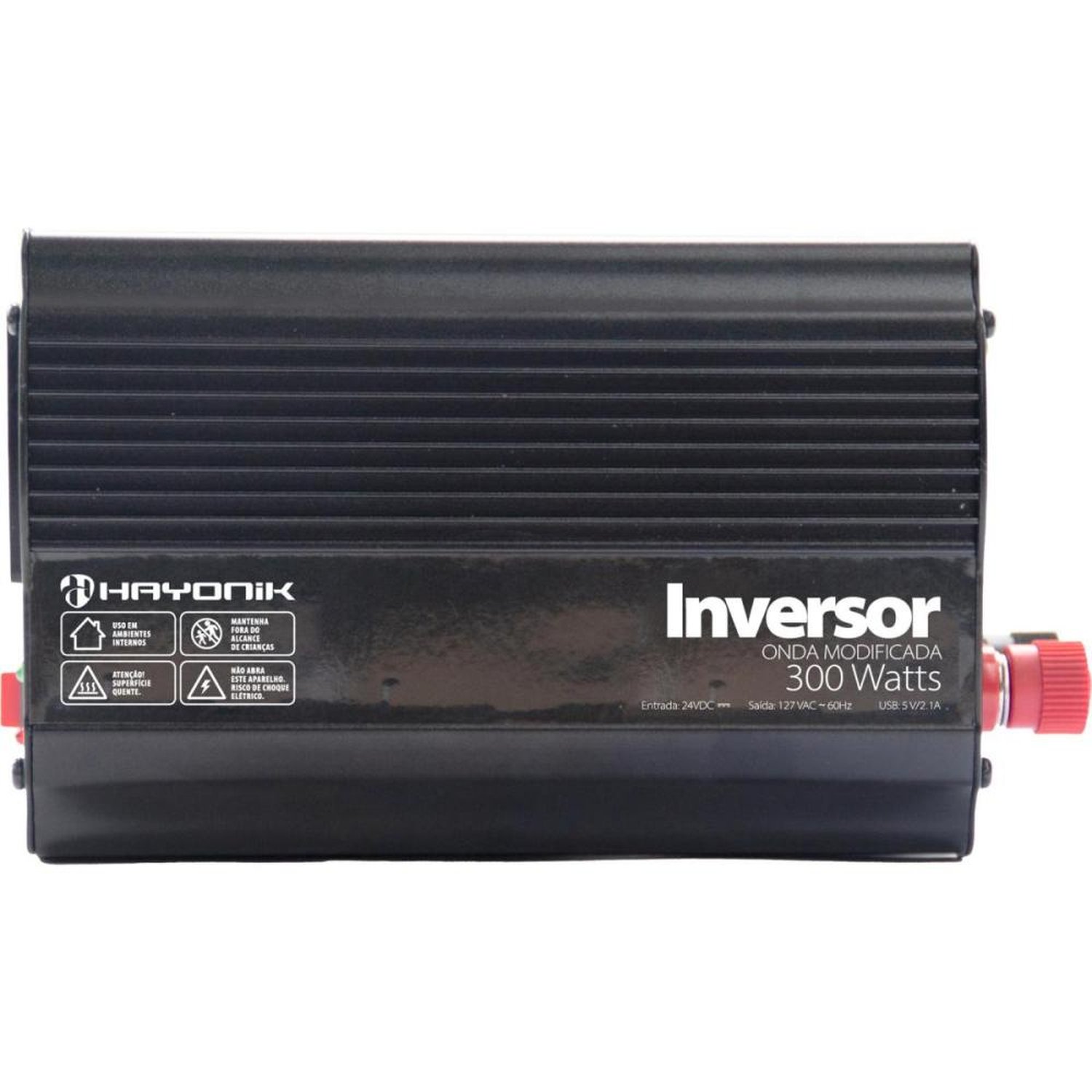 Inversor de Onda Modificada 300W 24V/127V USB MSW2103 HAYONIK