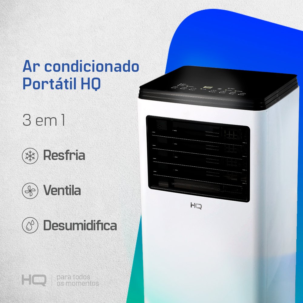 Ar Condicionado Portatil Hq 10.500 Btu/H Frio Monofasico Branco Hq-Ap10500fw1 - 127V
