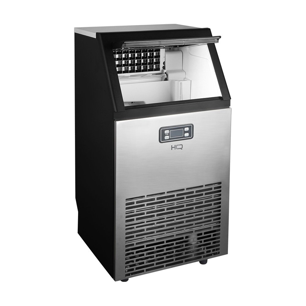 Maquina De Gelo Profissional Hq 45Kg Turbo Ice Preta E Inox Hq-Hqmgi45 220V