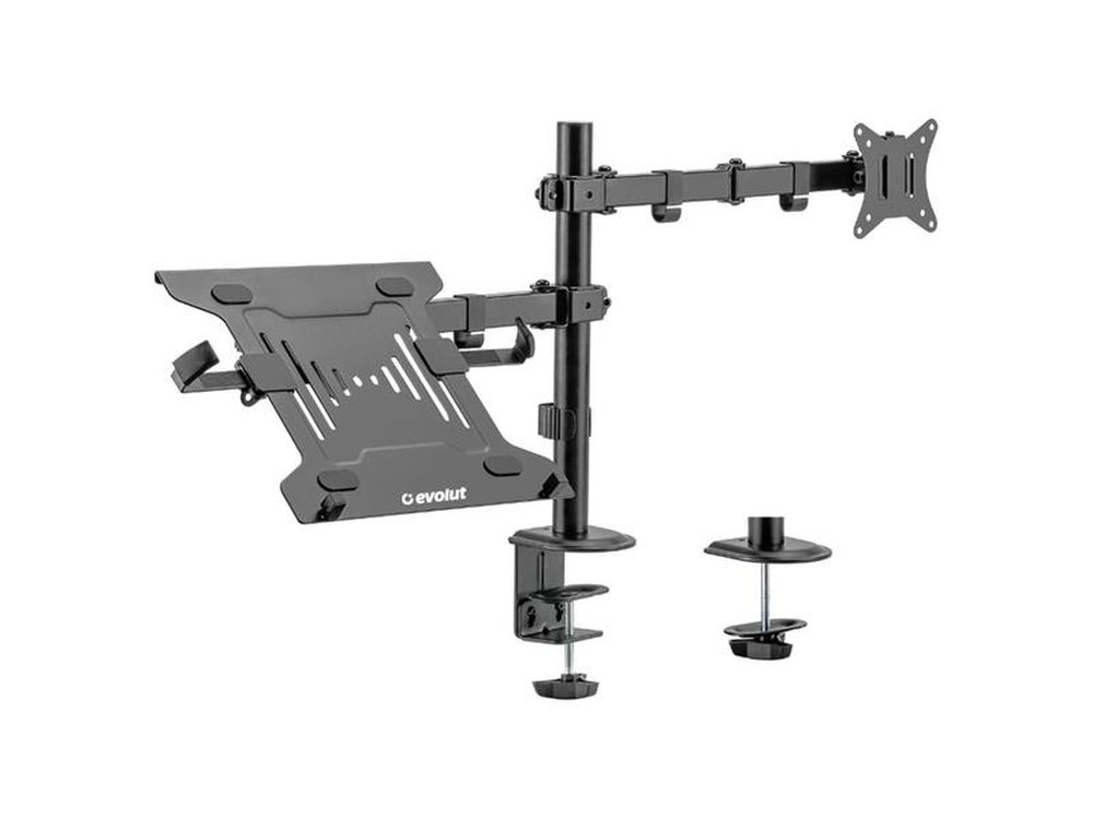 SUPORTE P/ 01 MONITOR EVOLUT DE MESA DE 17 A 32 E NOTEBOOK DE 10 A 15.6 EVOLUT.