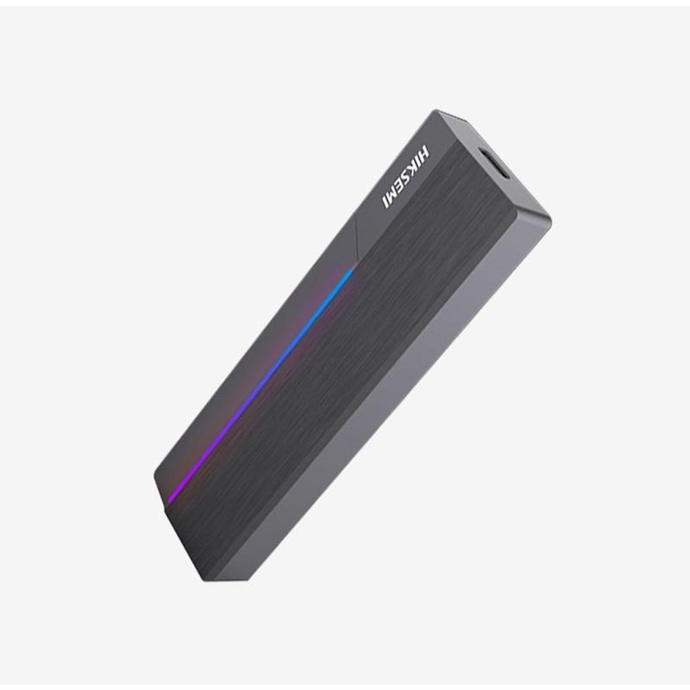 Case Externo Hiksemi para SSD M.2 NVMe/SATA USB 3.2 10 Gbps Tipo C, RGB, Aluminio - HS-HUB-MDR1.