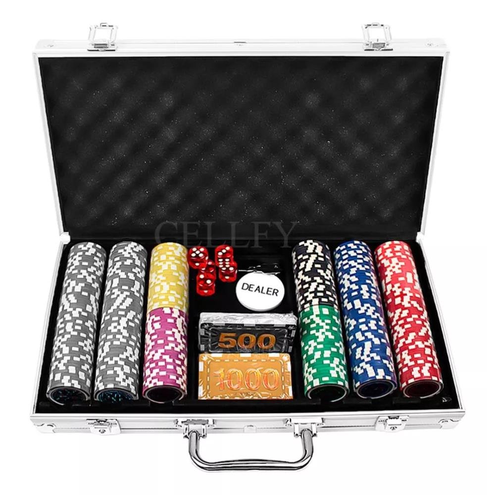 Maleta Jogo de Poker Dados 500 Fichas Numeração Profissional Luatek