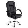 Cadeira de escritório Travel Max Presidente Johnson Ergonômica Preta Com Estofado De Couro Sintético