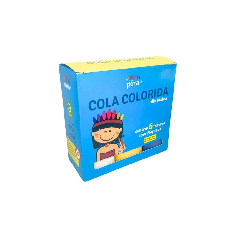 Cola Colorida Pira 25G Com 6 Cores Ref Cc-2100