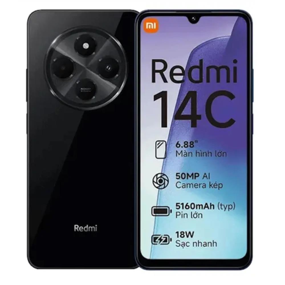 Smartphone Xiaomi Redmi 14C 128GB 4GB ram Dual sim Tela 6.88 - preto
