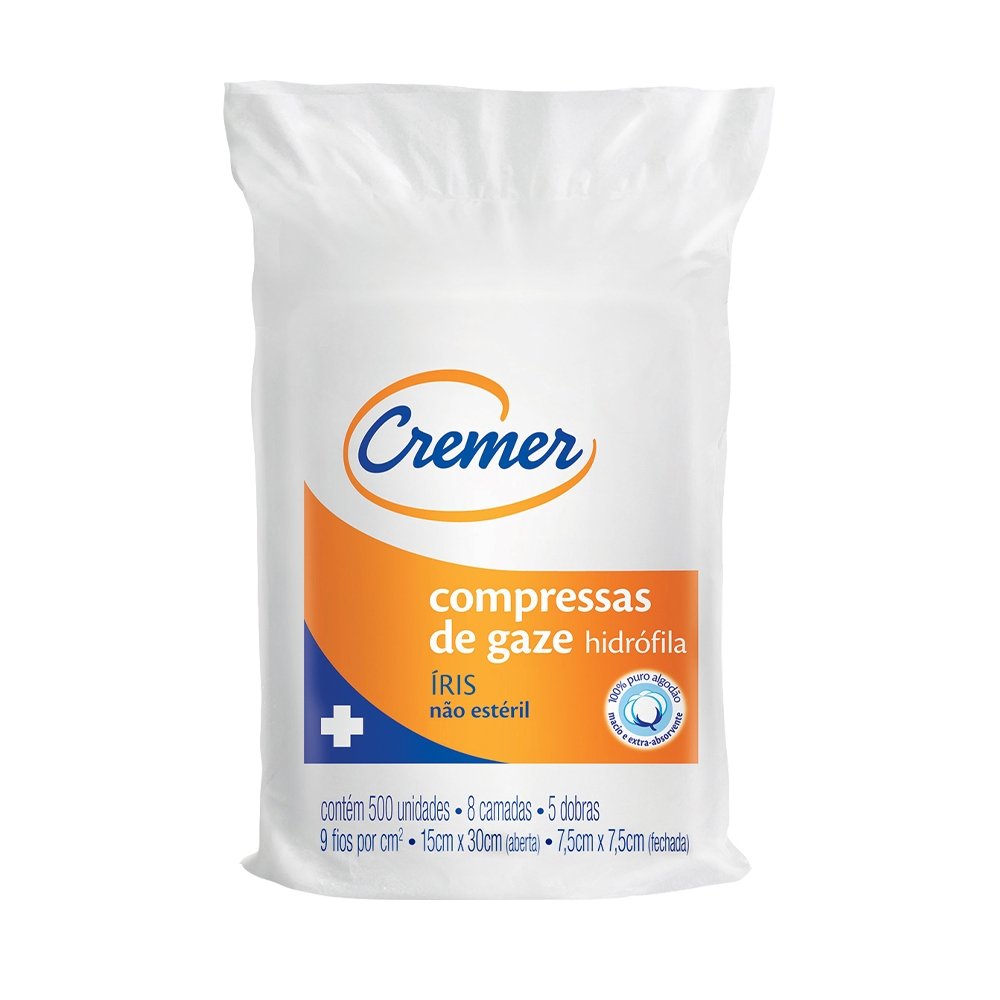 Compressa Gaze Cremer Iris 9 Fios 500 Unidades