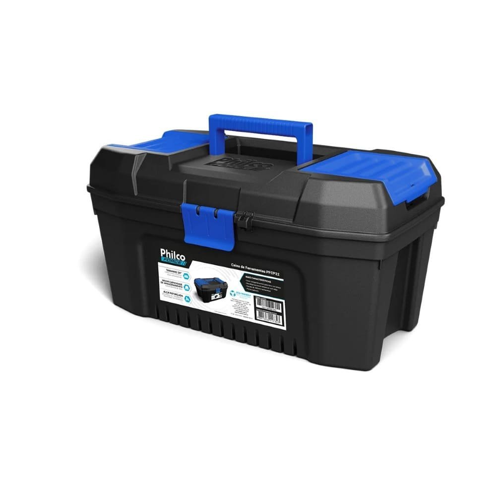 Caixa De Ferramentas Force 30kg Pfcp22 Preto E Azul Philco