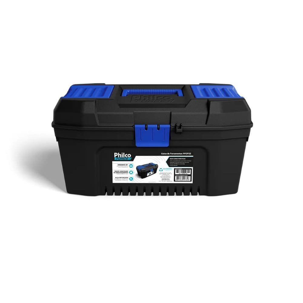 Caixa De Ferramentas Force 30kg Pfcp22 Preto E Azul Philco