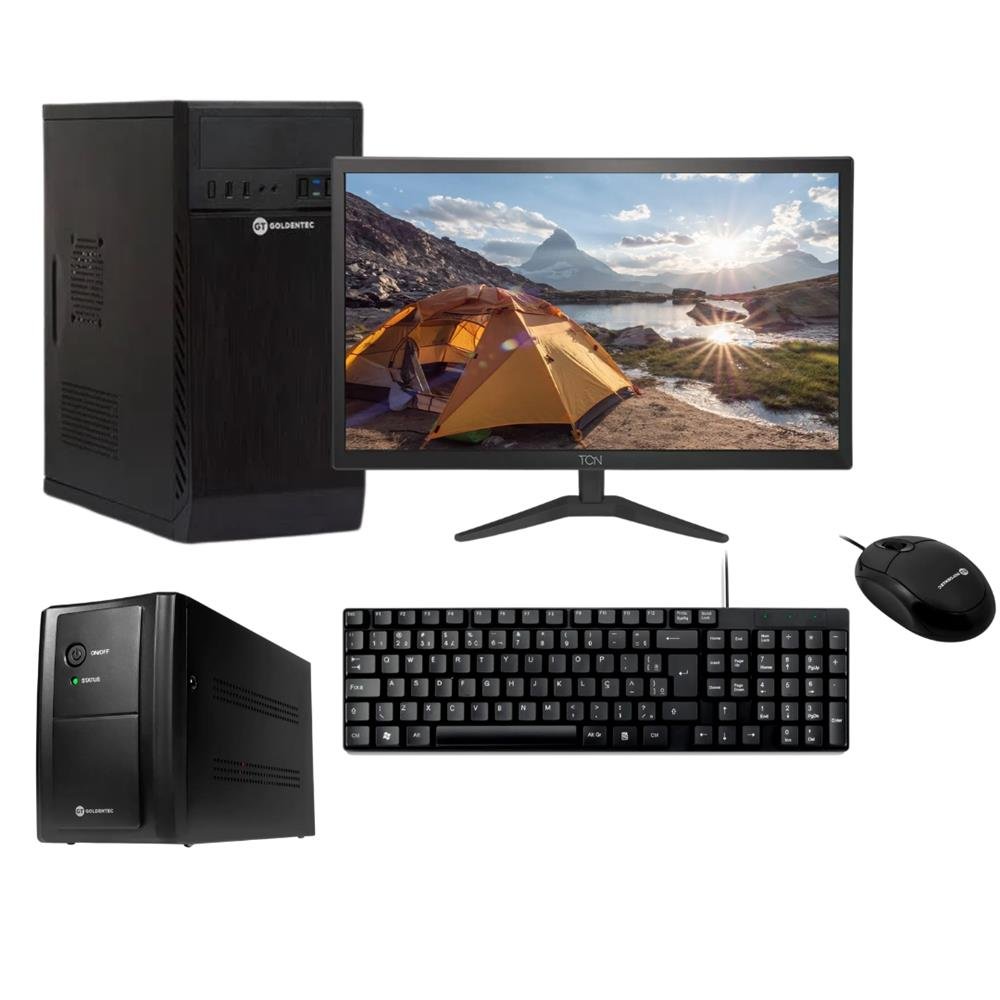 Pc Completo Intel Core I3, 2 Geração, 8Gb, Ssd 240Gb, Monitor 20, Mouse, Teclado E Nobreak Ups 800Va Aut/115V 3 Tomadas Goldentec
