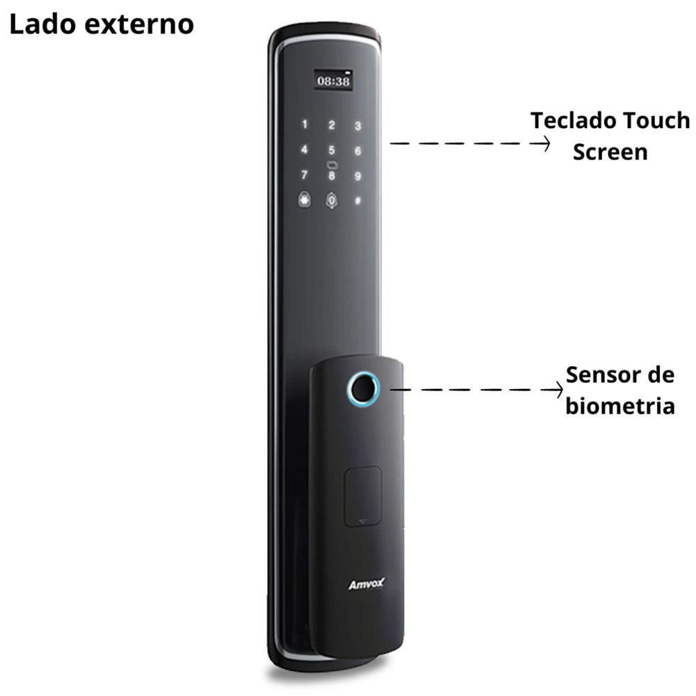 FECHADURA ELETRONICA.AMVOX AFC 2000 PRETO