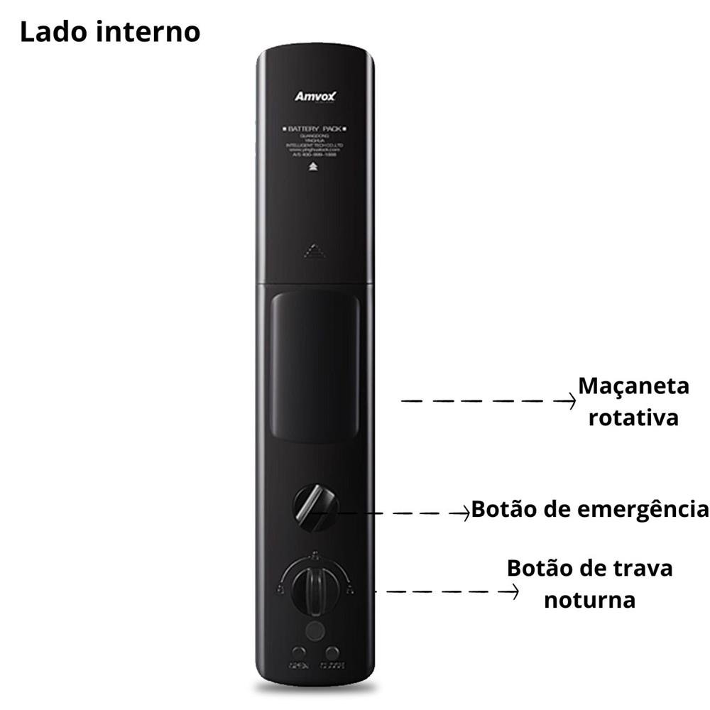 FECHADURA ELETRONICA.AMVOX AFC 2000 PRETO