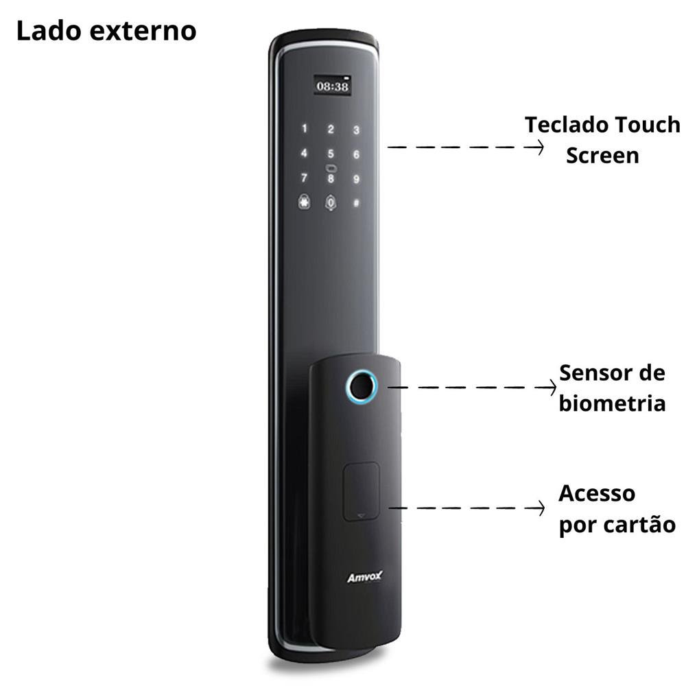 FECHADURA ELETRONICA.AMVOX AFC 2000 PRETO