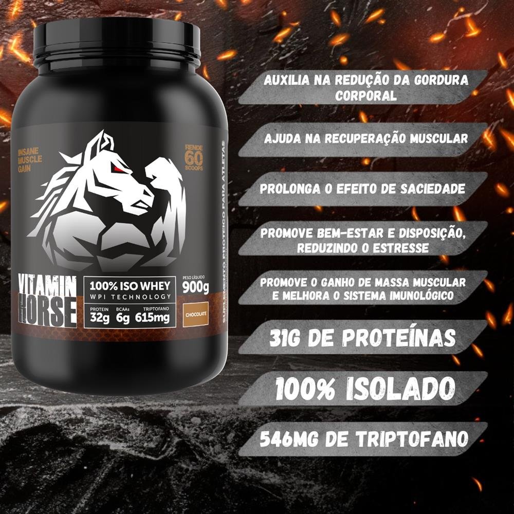 100% Iso Wey 900g Baunilha-Vitamina Horse