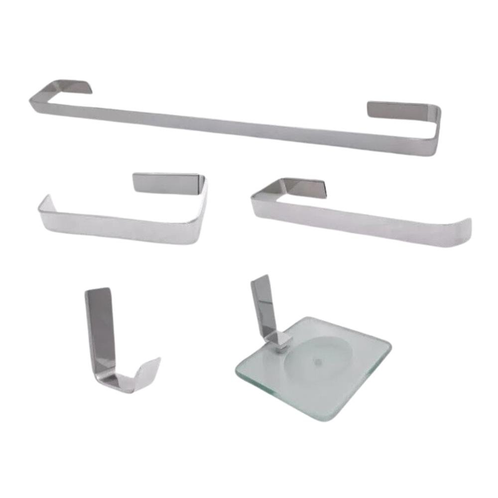 Kit Banheiro Semi Luxo Quadrado Goldflex