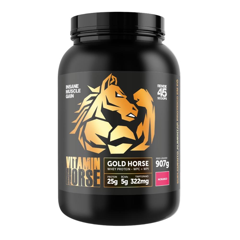 Gold Horse 907g Morango - Vitamin Horse