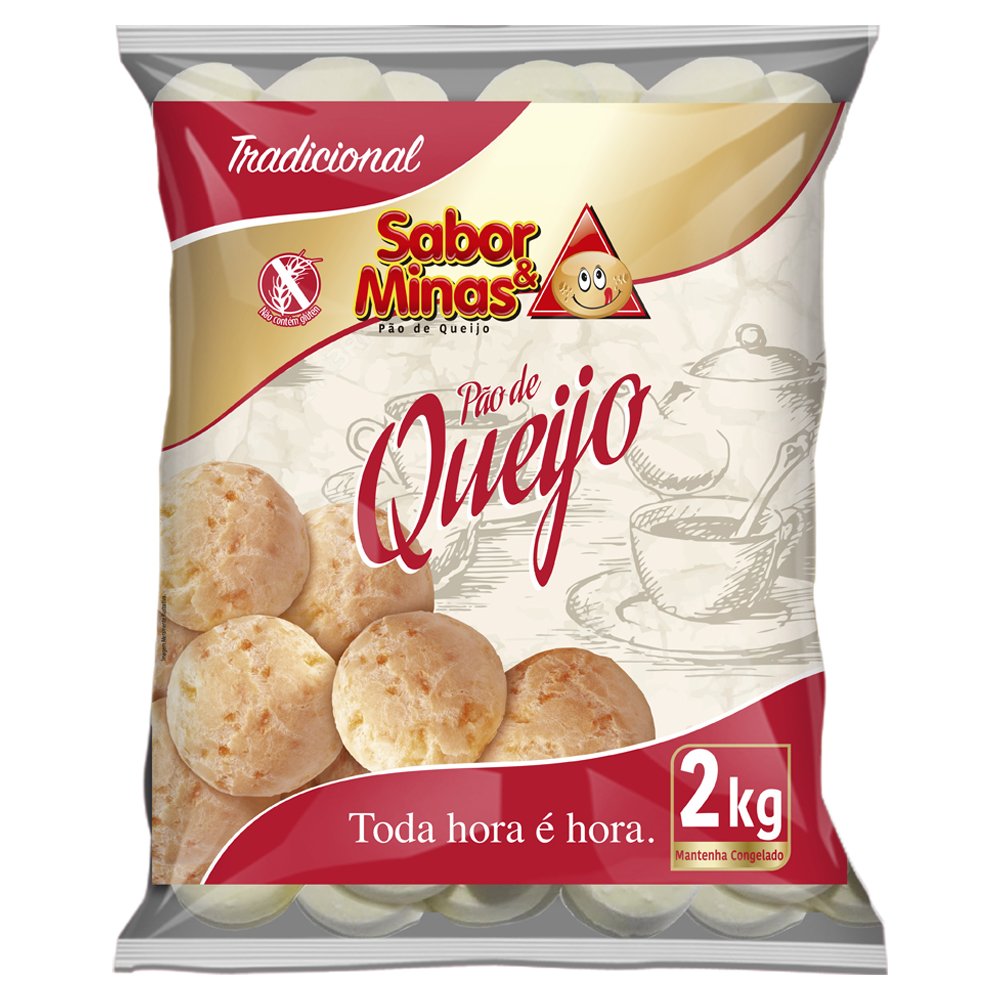 Pão de queijo Sabor & Minas Trad 2 kg (Emb. contém 9 pacotes de 2 kg)