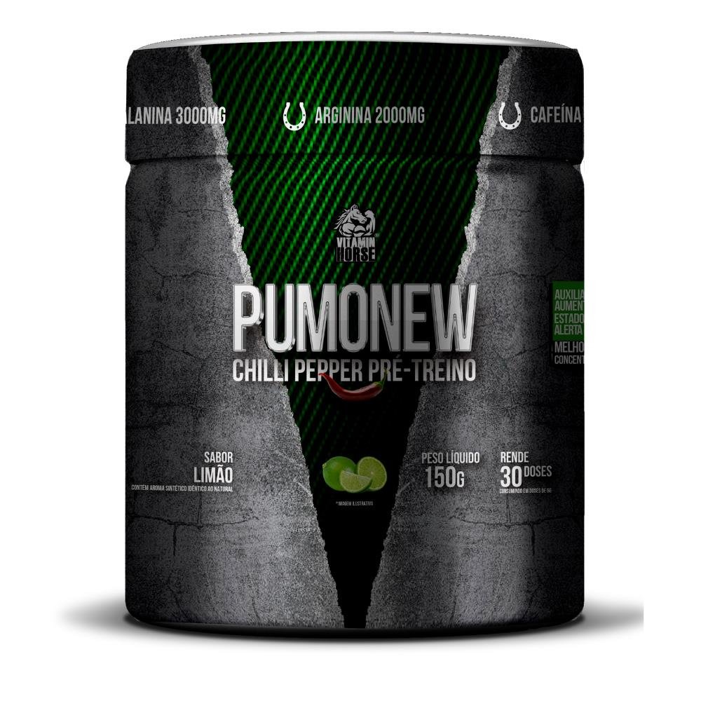 Pumonew Chilli Pepper pré treino 150g limão - Vitamin Horse
