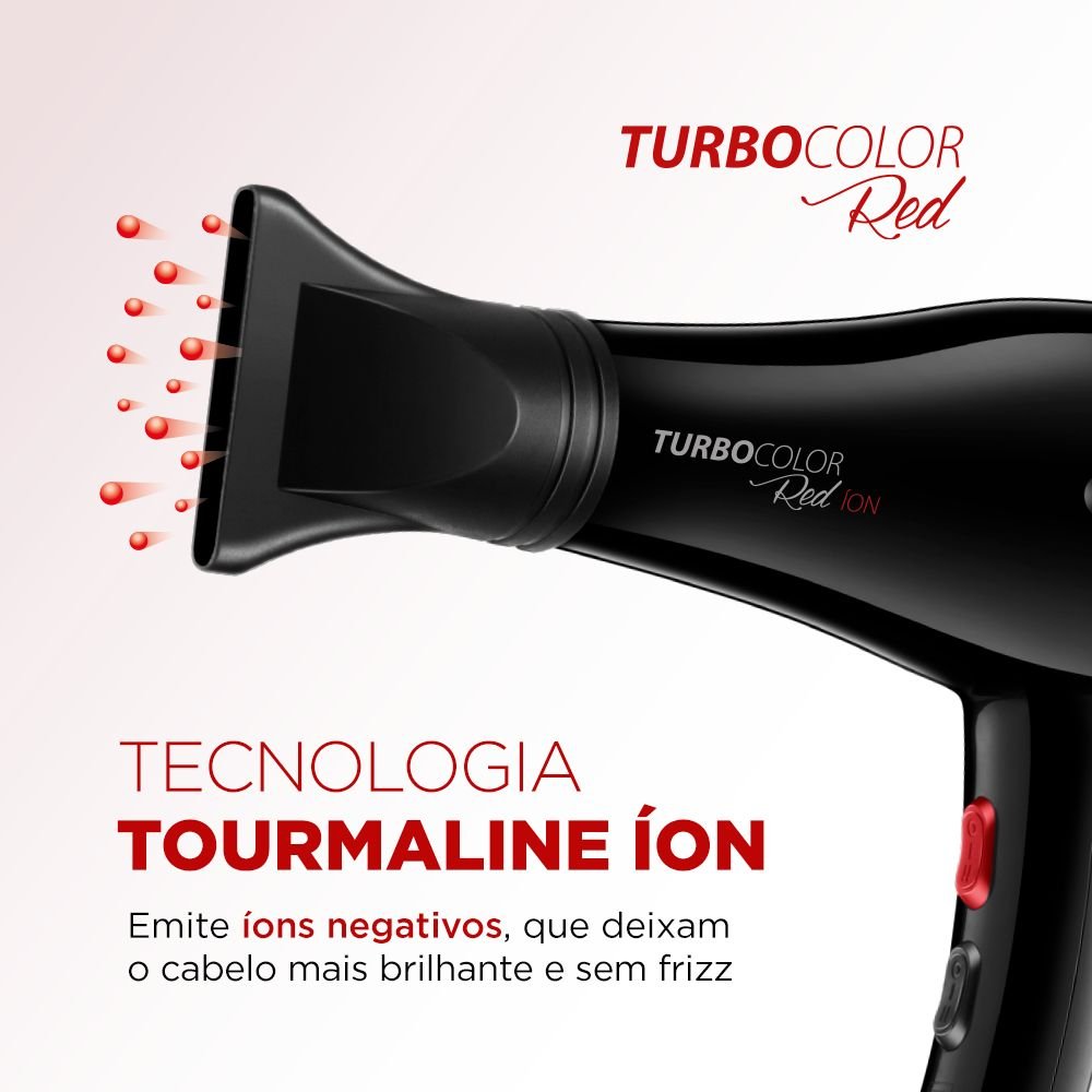 Secador De Cabelos Turbo Mondial Sc-41 Preto/vermelho 220v
