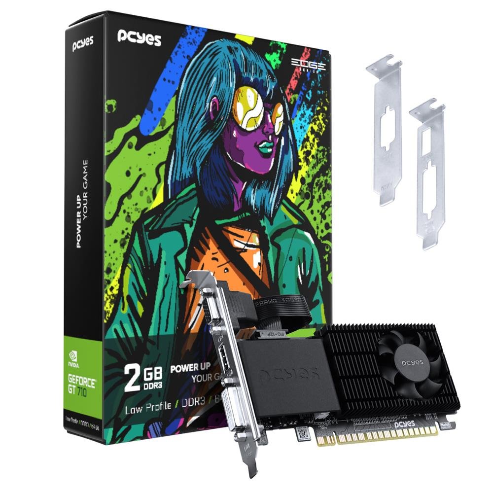 Placa De Video Pcyes Geforce Gt 710 2gb Ddr3 64bits Ppet7102gblp