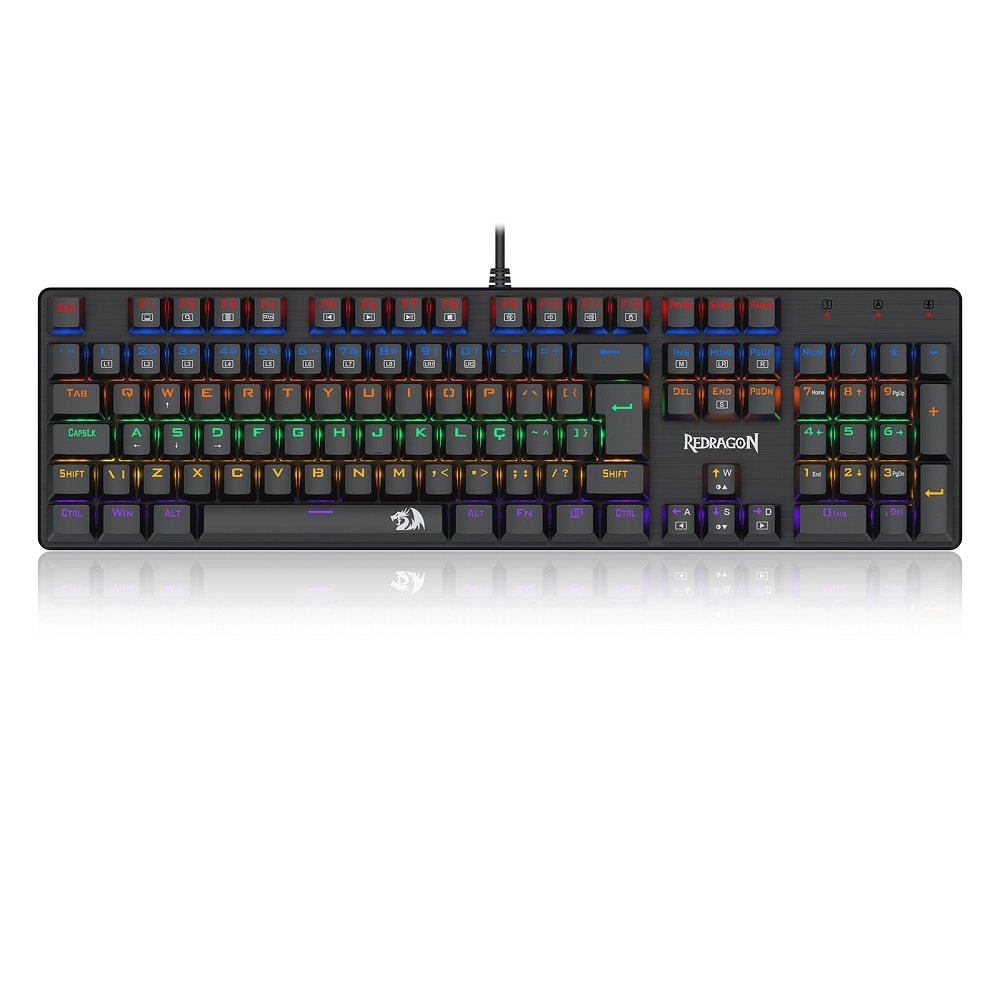 Teclado Gamer Mecânico Valheim, Abnt2 Switch Marrom, K608-R (Pt-Brown), Redragon